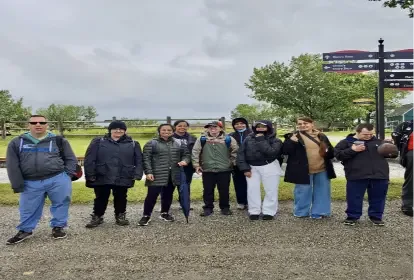 The Resourceful Futures group gathered together during the Heritage Park day trip